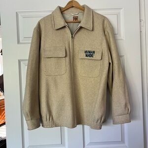 Like New!  Human Made Beige Sweatshirt with Blue Graphic XL